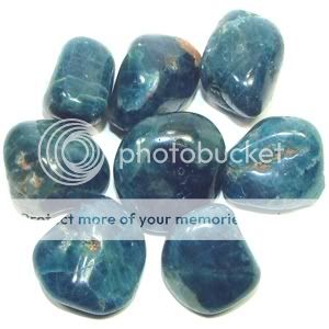Healing with blue apatite gem stone.