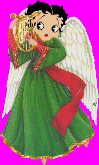 xmas angel playing the harp